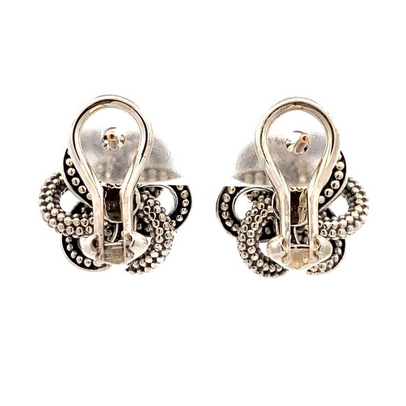 NEW LAGOS Caviar Sterling Silver & 18kGold Braided Love Knot  Lagos Sterling Silver & 18ky Caviar Love Knot Earrings w. 14ky Posts - NWOT